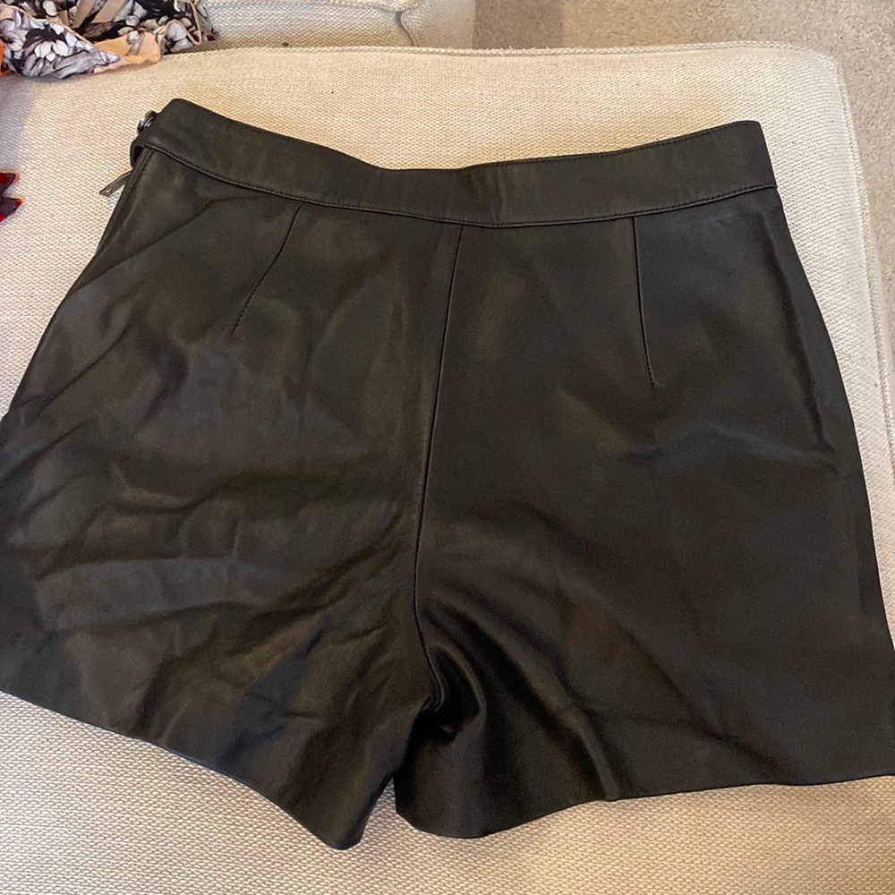 Reiss Faux Leather Shorts